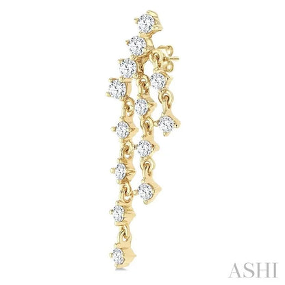Round Shape Chandelier Diamond Earrings