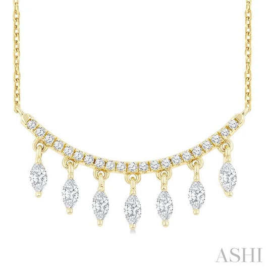 Marquise Shape Diamond Chandelier Fashion Necklace