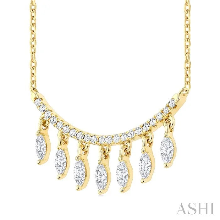 Marquise Shape Diamond Chandelier Fashion Necklace