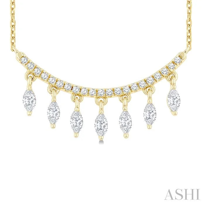 Marquise Shape Diamond Chandelier Fashion Necklace