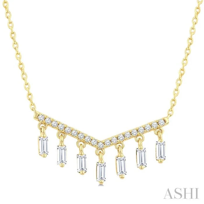 Emerald Shape Diamond Chandelier Fashion Necklace