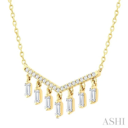 Emerald Shape Diamond Chandelier Fashion Necklace