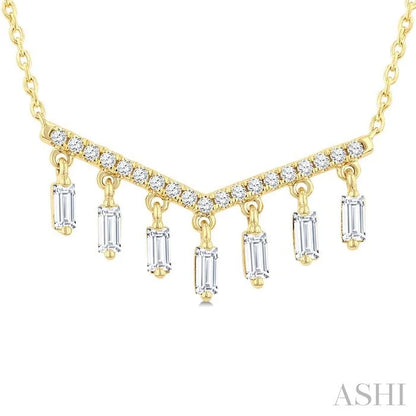 Emerald Shape Diamond Chandelier Fashion Necklace