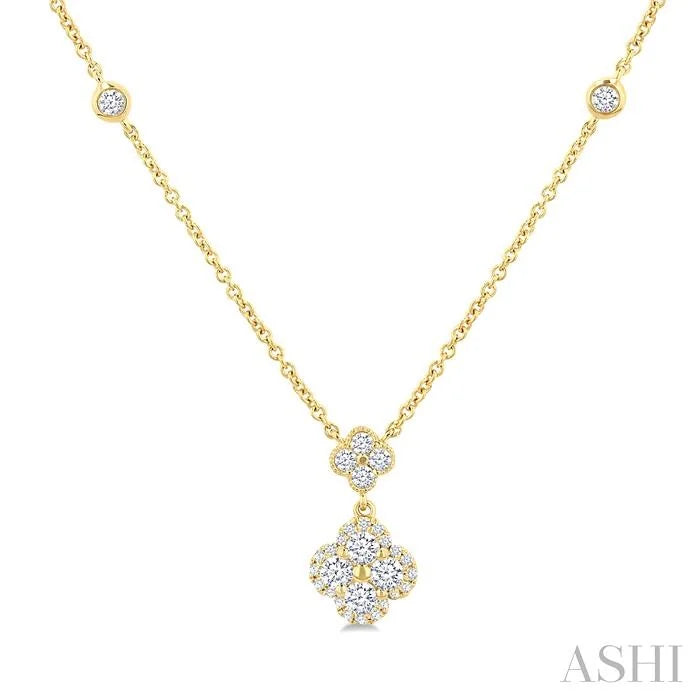 Clover Diamond Station Necklace