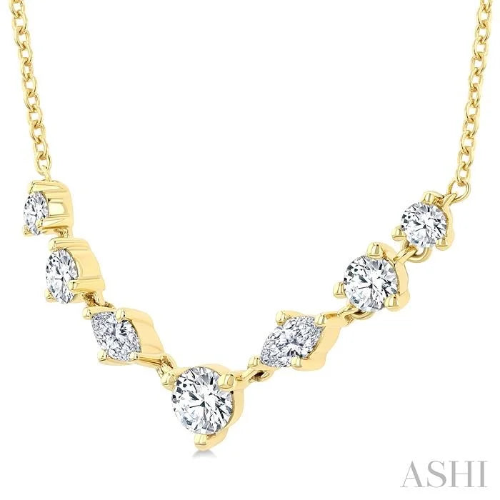 Mixed Shape Diamond Fashion Necklace