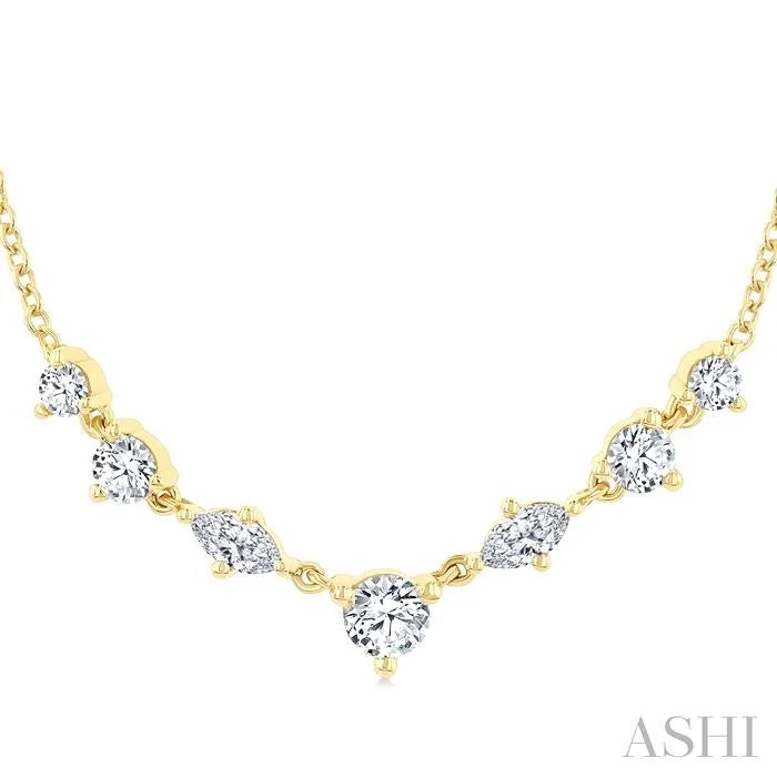 Mixed Shape Diamond Fashion Necklace