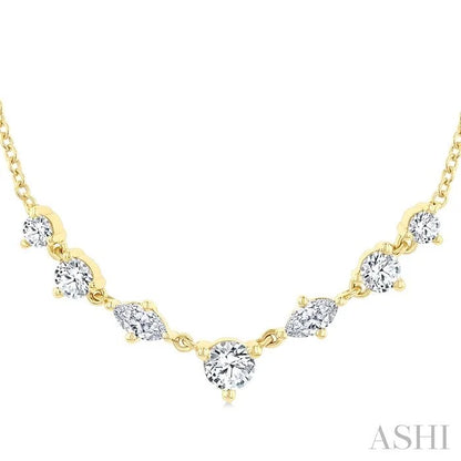 Mixed Shape Diamond Fashion Necklace