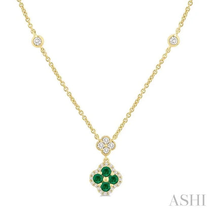 Clover Gemstone & Diamond Station Necklace