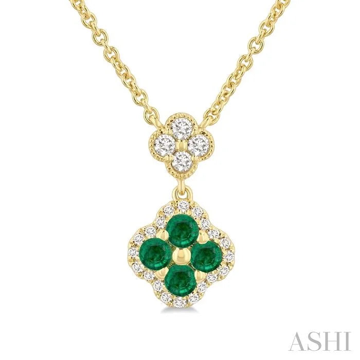 Clover Gemstone & Diamond Station Necklace
