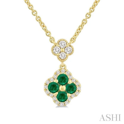 Clover Gemstone & Diamond Station Necklace