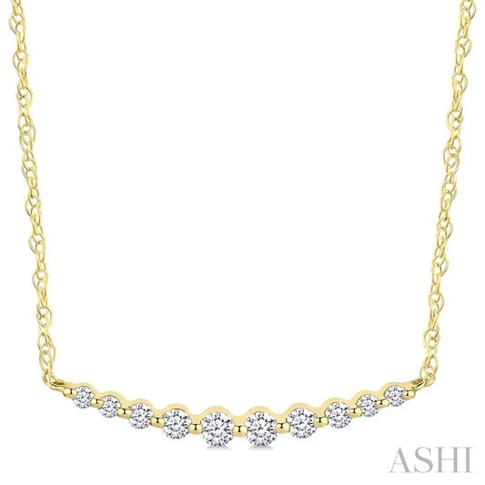 Curved Bar Diamond Fashion Necklace