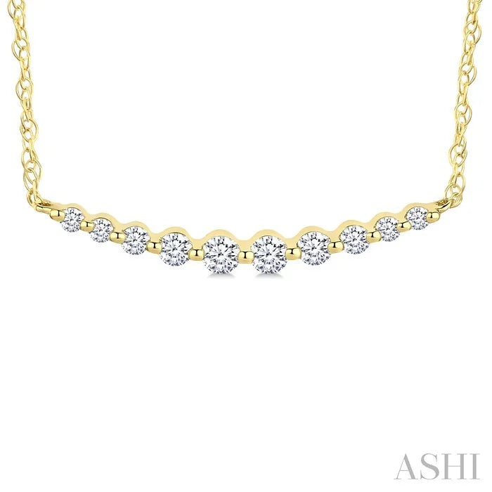 Curved Bar Diamond Fashion Necklace