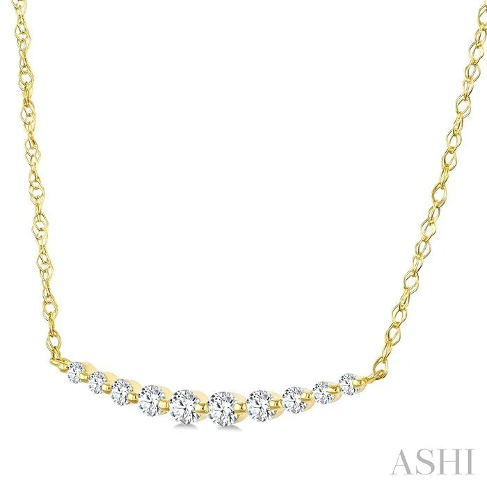 Curved Bar Diamond Fashion Necklace