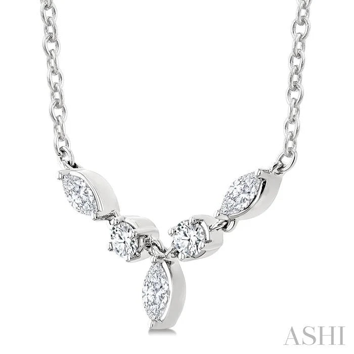 Marquise & Round Shape Diamond Fashion Necklace