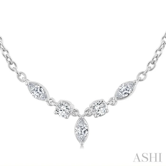 Marquise & Round Shape Diamond Fashion Necklace