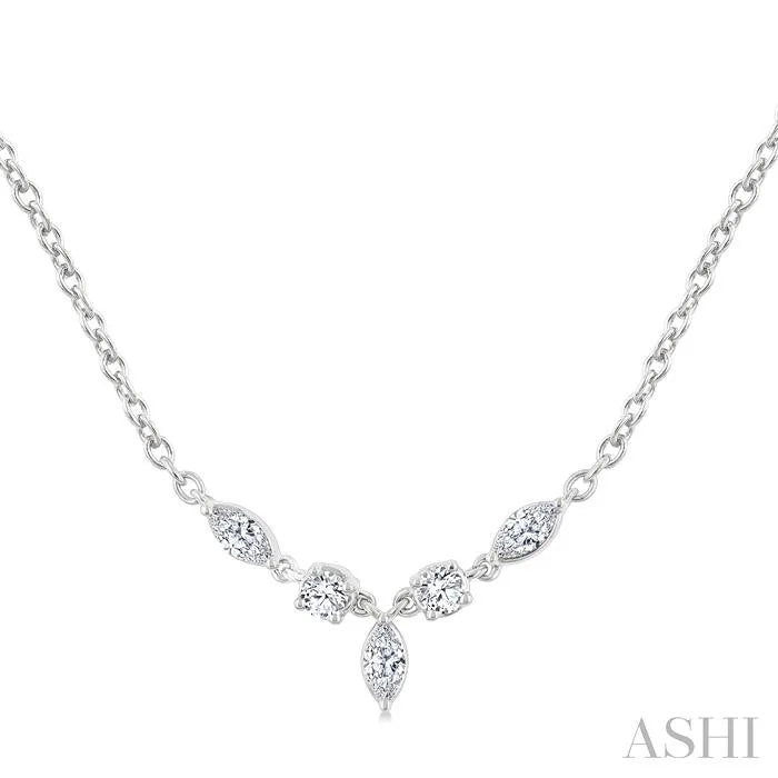 Marquise & Round Shape Diamond Fashion Necklace