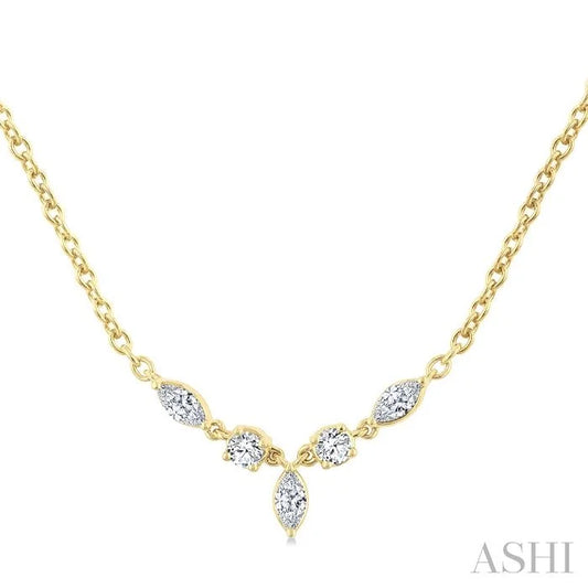 Marquise & Round Shape Diamond Fashion Necklace