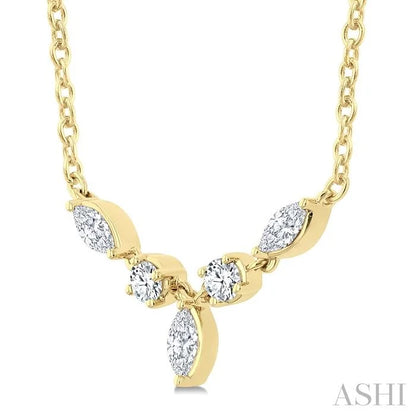 Marquise & Round Shape Diamond Fashion Necklace