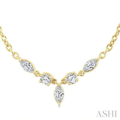 Marquise & Round Shape Diamond Fashion Necklace
