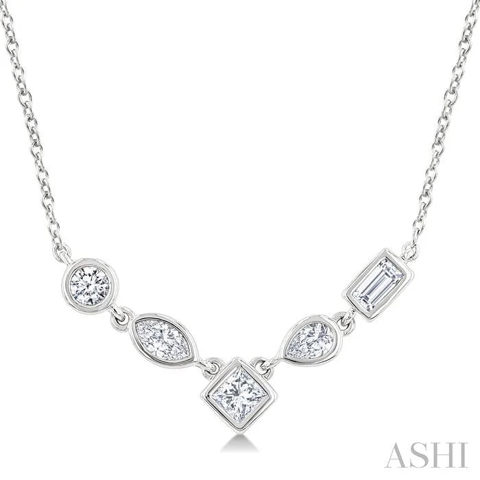 Mixed Shape Diamond Fashion Necklace