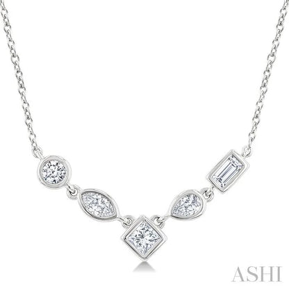 Mixed Shape Diamond Fashion Necklace