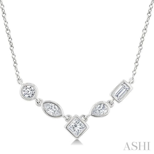 Mixed Shape Diamond Fashion Necklace
