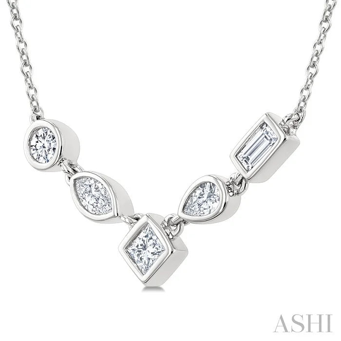 Mixed Shape Diamond Fashion Necklace