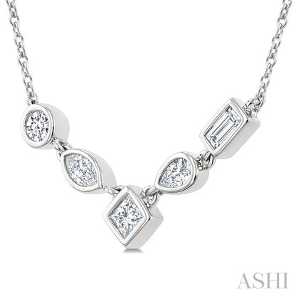 Mixed Shape Diamond Fashion Necklace