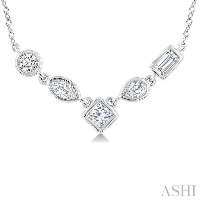 Mixed Shape Diamond Fashion Necklace
