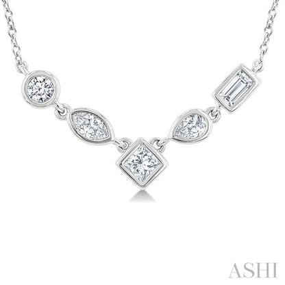 Mixed Shape Diamond Fashion Necklace