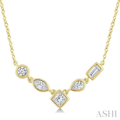 Mixed Shape Diamond Fashion Necklace