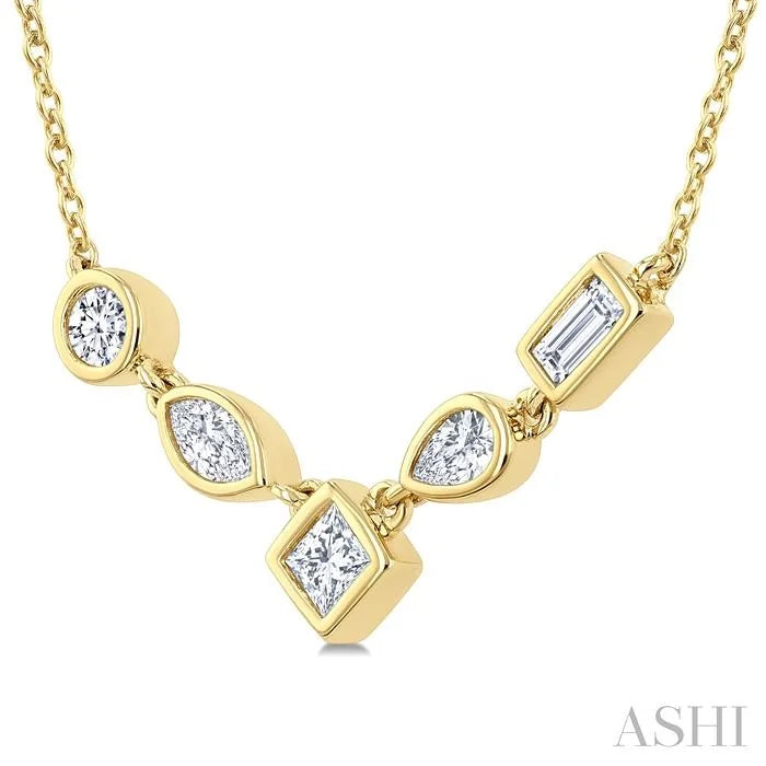 Mixed Shape Diamond Fashion Necklace