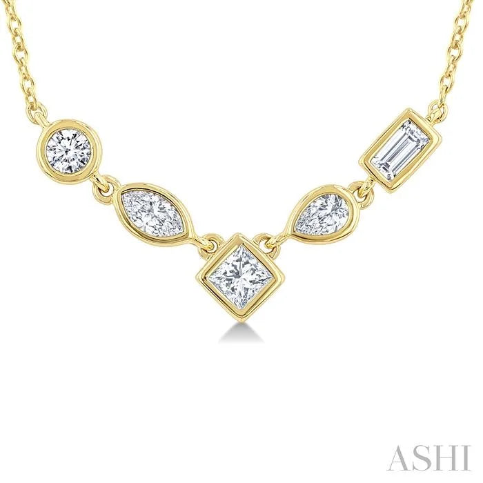 Mixed Shape Diamond Fashion Necklace