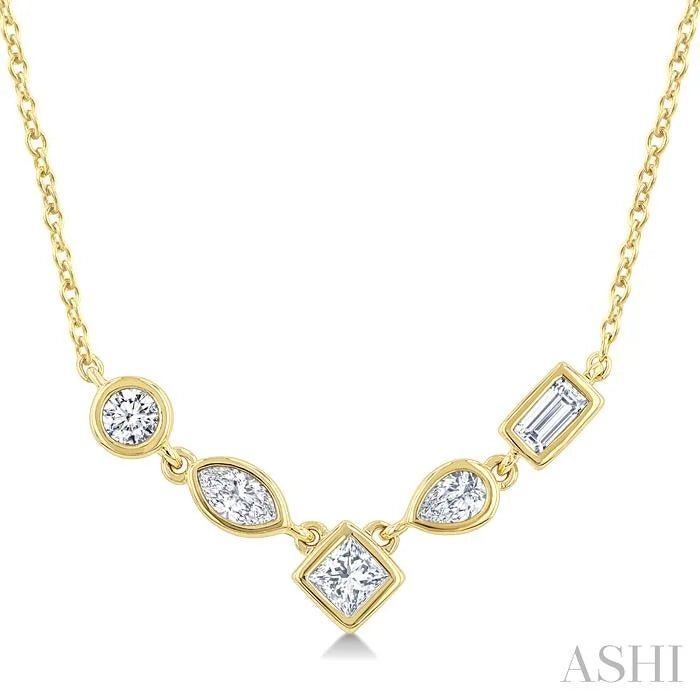 Mixed Shape Diamond Fashion Necklace