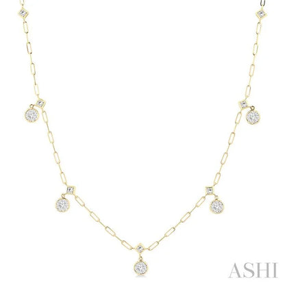 Lovebright Diamond Paperclip Station Necklace