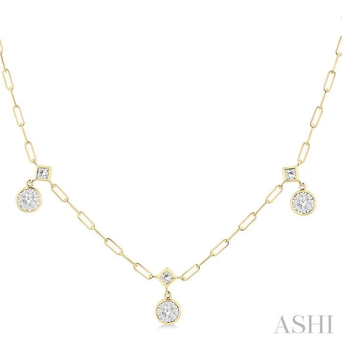 Lovebright Diamond Paperclip Station Necklace