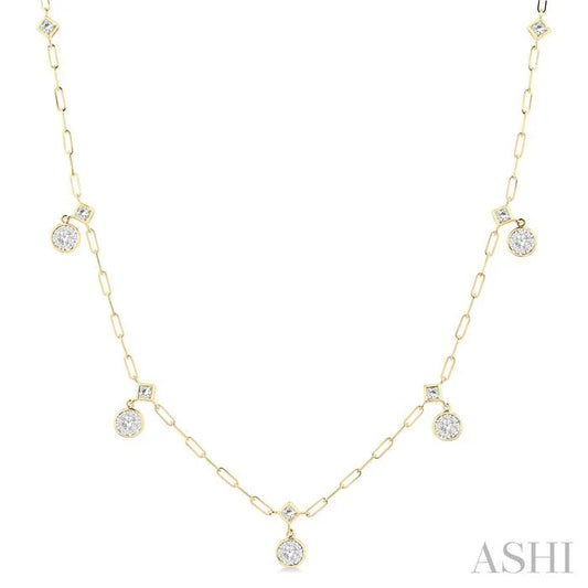 Lovebright Diamond Paperclip Station Necklace