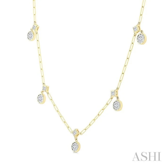 Lovebright Diamond Paperclip Station Necklace