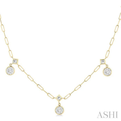 Lovebright Diamond Paperclip Station Necklace