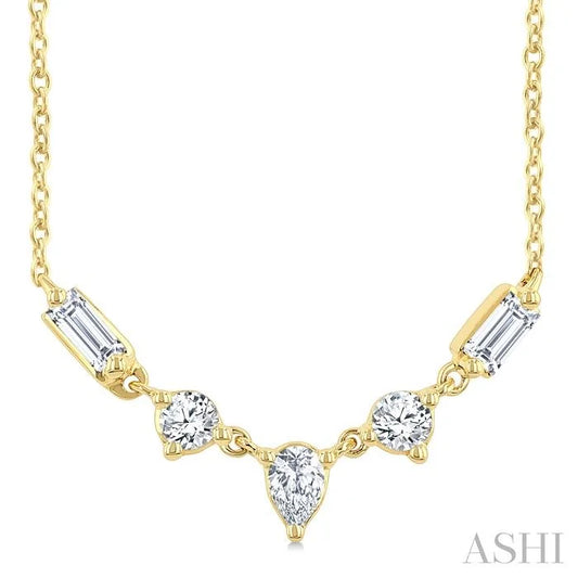 Mixed Shape Diamond Fashion Necklace