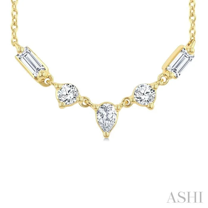 Mixed Shape Diamond Fashion Necklace