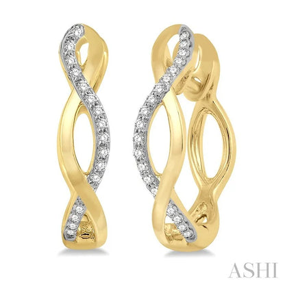Twisted Diamond Fashion Hoop Earrings
