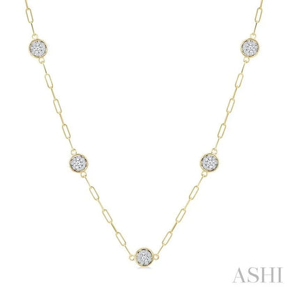 Lovebright Diamond Paperclip Station Necklace