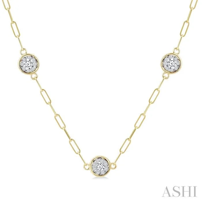Lovebright Diamond Paperclip Station Necklace