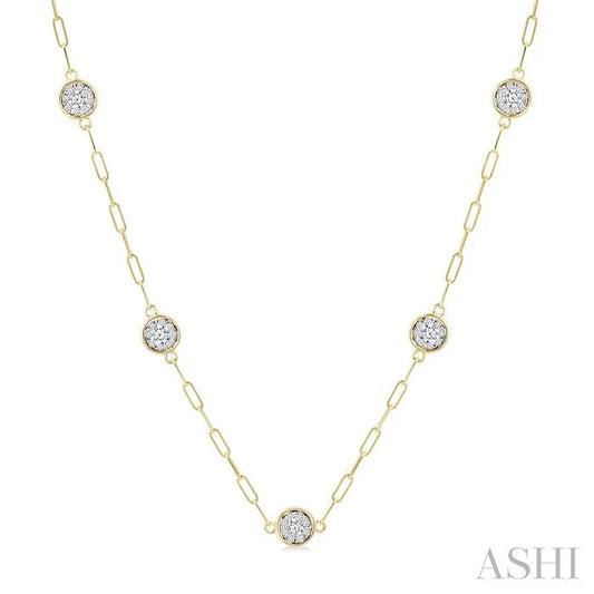 Lovebright Diamond Paperclip Station Necklace