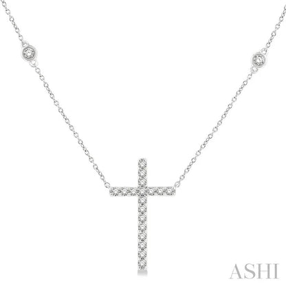 Cross Diamond Fashion Station Necklace