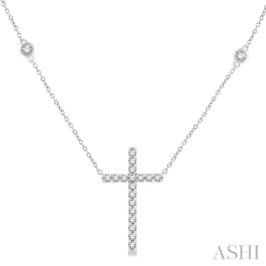 Cross Diamond Fashion Station Necklace