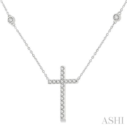 Cross Diamond Fashion Station Necklace