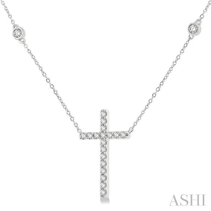 Cross Diamond Fashion Station Necklace
