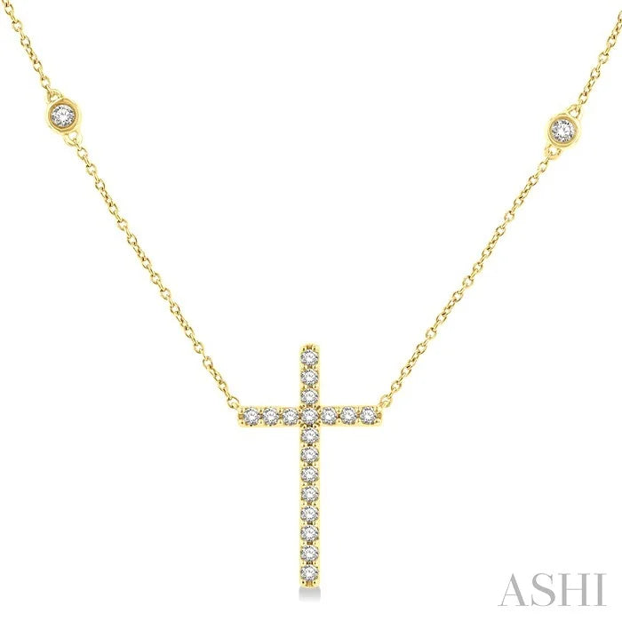Cross Diamond Fashion Station Necklace